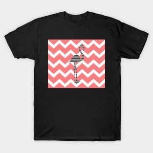 Flamingo - abstract geometric pattern - pink, black and white. T-Shirt